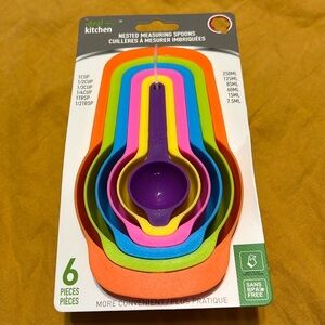 New Ideal Kitchen Nested Measuring Spoons 6 Pieces - Colorful